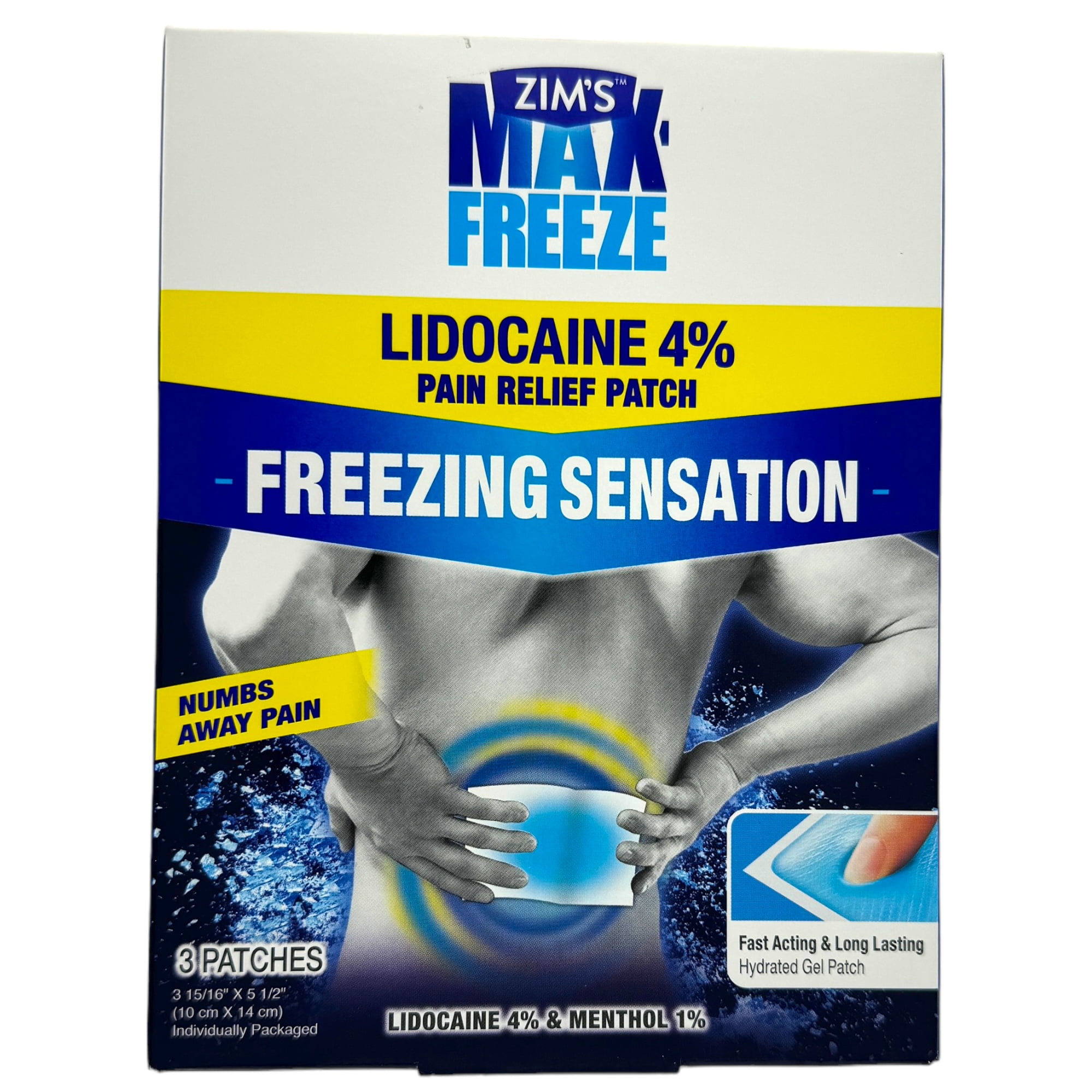 Zim's Max Freeze 4 Lidocaine Pain Relief Patches, 3 Count