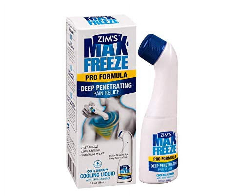 Zim's Max Freeze Pain Relief Topical Analgesic Cooling Liquid for Muscles and Joints Associated with Backaches, Arthritis, Strains, Bruises & Sprains, Clear, 3 Fl Oz