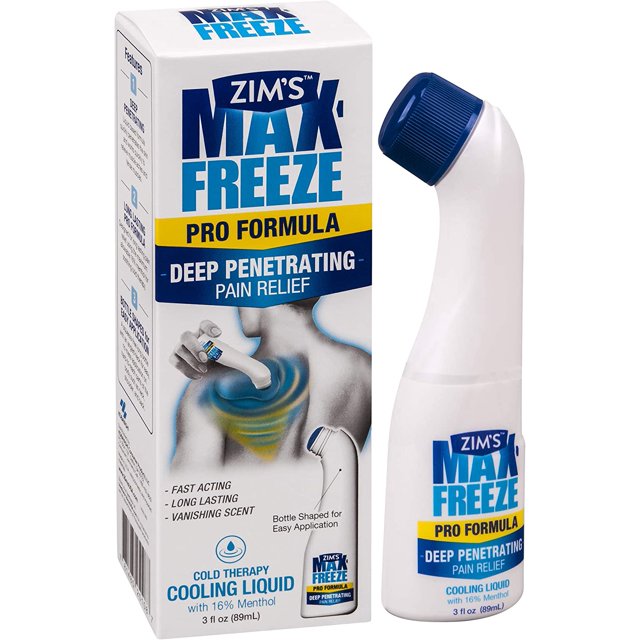 Zim's Max Freeze Pain Relief Topical Analgesic Cooling Liquid for Muscles and Joints Associated