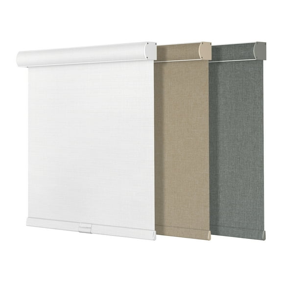 ZimJAHO Blackout Roller Shades for Windows,Cordless,Linen Fabric,Roller Blinds,Thermal Insulated Fabric UV Protection,Window Shades for Home,Office,Door, Blackout-White, 33"W x 72"H