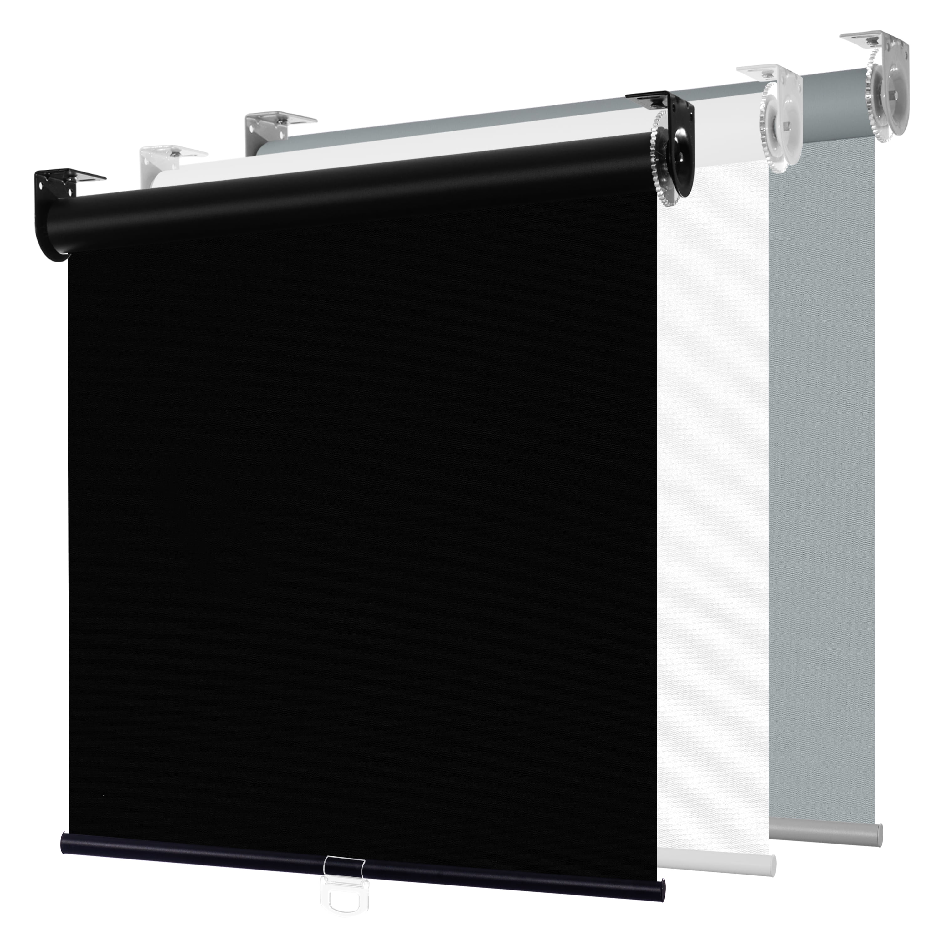ZimJAHO Cordless Blackout Roller Shades – Room Darkening Window Blinds with Spring System & UV Protection for Home, Blackout-Black, 27.5"W x 72"H