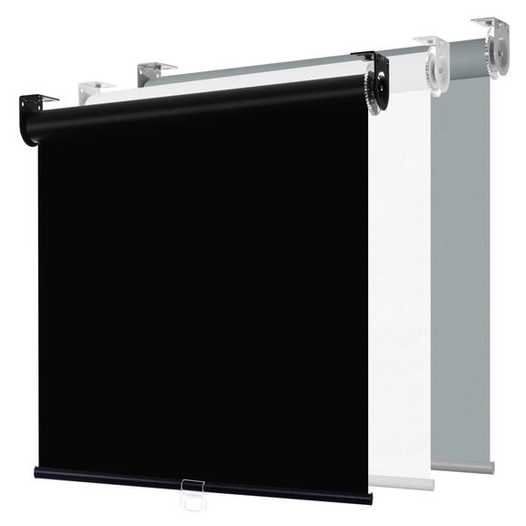 ZimJAHO Cordless Blackout Roller Shades – Room Darkening Window Blinds with Spring System & UV Protection for Home, Blackout-Black, 35"W x 72"H