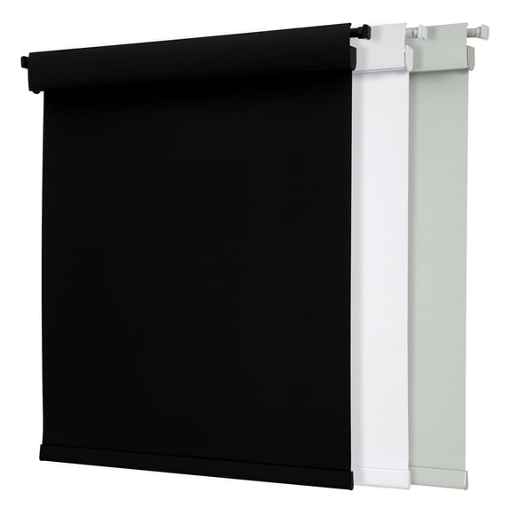ZimJAHO Cordless Blackout Roller Shades for Windows, 100% Light Blocking Window Blinds, No Drill & Easy Install, for Bedroom, Living Room, Kitchen, Home and Office - Black, 27"W x 72"H