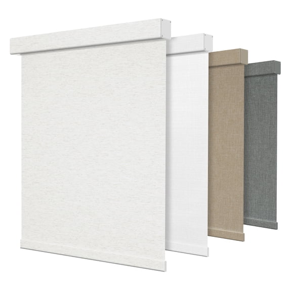 ZimJAHO Cordless Blackout Roller Shades for Windows, Push Up & Pull Down Spring Loaded Roller Window Shades, Thermal Insulated Linen / Hemp Fabric Blinds, Beige, 22"W x 48"H