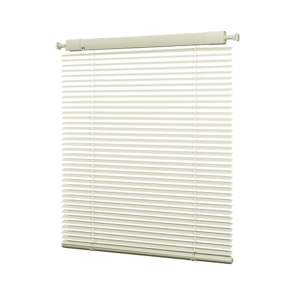 ZimJAHO Cordless No Drill 1-Inch Aluminum Mini Blinds,Coedless Horizontal Light Filtering Room Darkening Blinds for Indoor Windows, Home and Office, Beige, 25"W X 64"H