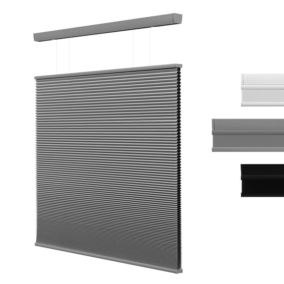 ZimJAHO Top Down Bottom Up Cellular Shades with Cordless Design – Blackout Honeycomb Blinds for Windows, Energy Saving Thermal Insulation, Easy to Install, Blackout-Light Gray, 41"W x 64"H