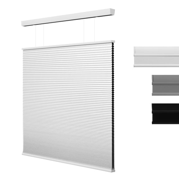 ZimJAHO Top Down Bottom Up Cellular Shades with Cordless Design – Blackout Honeycomb Blinds for Windows, Energy Saving Thermal Insulation, Easy to Install, Blackout-White, 26"W x 64"H