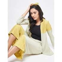 Zima Leto Women's Solid Colorblock Blazer With Matching Pants Set