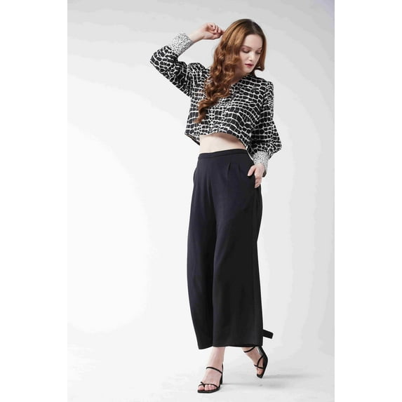 Zima leto Women's Jungle Safari Printed Top With Solid Pant Set