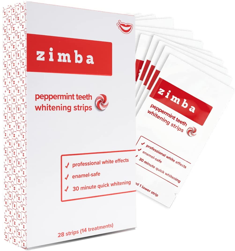 Zimba Teeth Whitening Strips, 28 NonSensitive White Strips Teeth Whitener for Tooth Whitening