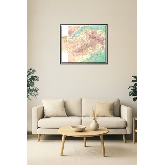 Zimbabwe Detailed Road & Terrain Map Poster – Cities, Parks & Borders 【Laminated】