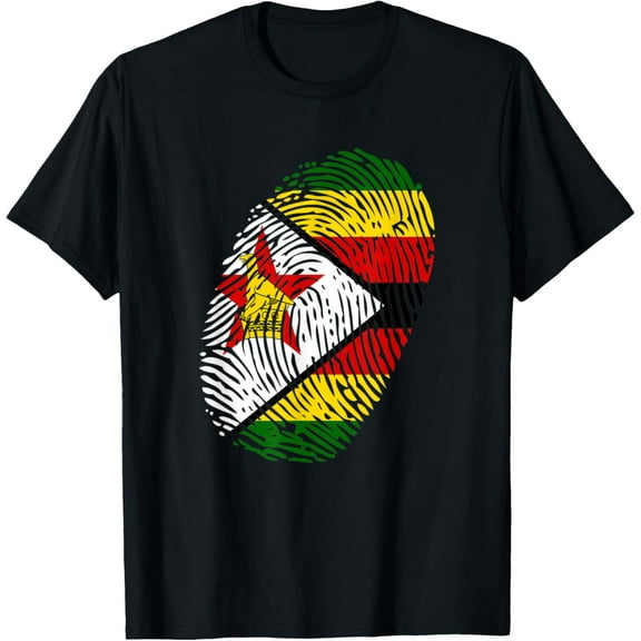Zimbabwe Flag Fingerprint T-Shirt