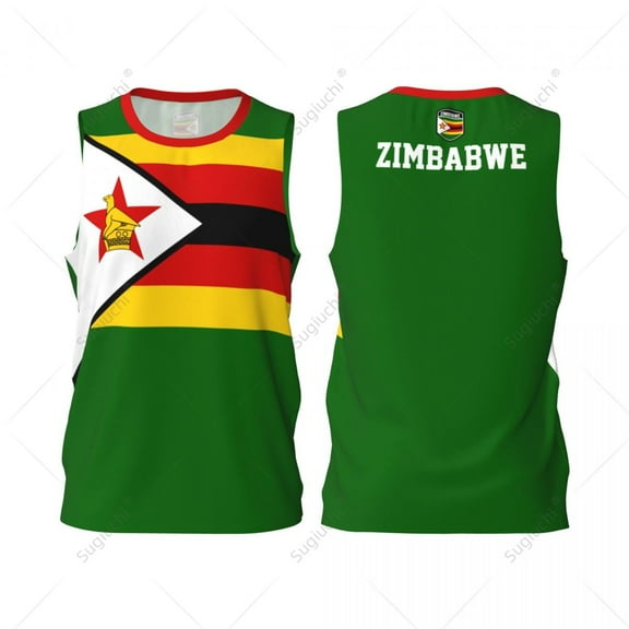 Zimbabwe Flag Men Basketball Sports Jersey Running Fitness Multifunction Sleeveless tshirt Exclusive Custom Name Nunber