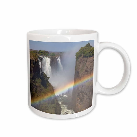 3drose, Zimbabwe, Victoria Falls. Rainbow at Victoria Falls, 11oz Mug