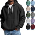 thumbnail image 1 of Zimjoy 1/4 Zip Hoodie Men Casual Big and Tall Waffle Hoodie Men Drawstring Hoodies Pullover Long Sleeve Hooded Sweatshirt with Pockets, Black L, 1 of 4