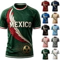 thumbnail image 1 of Zimjoy 2026 Mexico Soccer Jersey for Men World Soccer Game Mexico Team Short Sleeve Mock Crew Neck Football Jersey Shirts Blue 3XL, 1 of 4