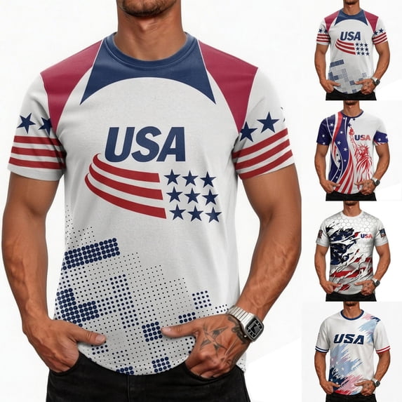 Zimjoy 2026 USA Soccer Jersey Shirts for Men Crewneck Short Sleeve United States Team Fan International Football Shirt Retro Streetwear Top Wine M