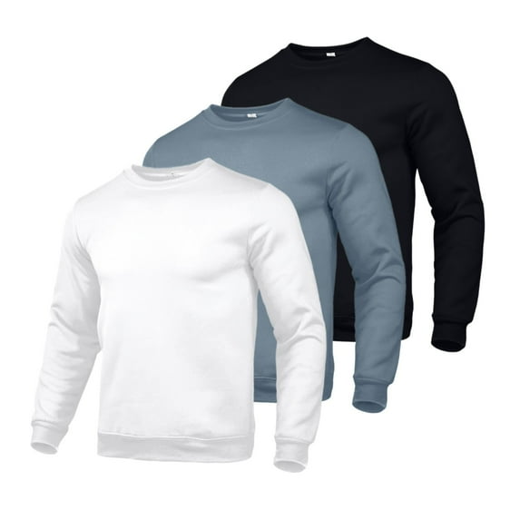 Zimjoy 3 Pack Men's Cotton Sweatshirt Big and Tall XL-5XL Basic Casual Loose Hooded Basic Sweatshirt Long Sleeve Elastic Cuff and Hem Cozy Pullover Hoodies, Mix_C 4XL