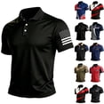 thumbnail image 1 of Zimjoy 4th of July Polo Shirts for Men Patriotic American Flag Graphic T-Shirts 250 Years of Freedom 1776-2026 Memorial Tee Tops for USA 250th Anniversary Black S, 1 of 5