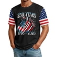 thumbnail image 1 of Zimjoy 4th of July Shirts for Men Patriotic Crew Neck Short Sleeve 250 Anniversary Shirts USA Flag Spliced Mens Independence Day Shirts, Black 4XL, 1 of 5