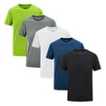 thumbnail image 1 of Zimjoy 5 Pack Workout Shirts for Men Athletic Running Gym L-7XL Big and Tall Quick Dry Tshirts Tops Short Sleeve Performance Moisture Wicking T Shirt, Mix-B 7XL, 1 of 7
