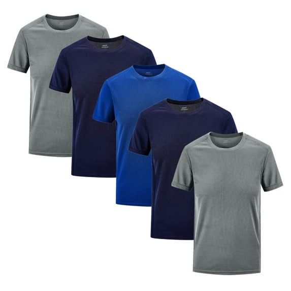 Zimjoy 5 Pack Workout Shirts for Men Athletic Running Gym L-7XL Big and Tall Quick Dry Tshirts Tops Short Sleeve Performance Moisture Wicking T Shirt, Mix-H 5XL