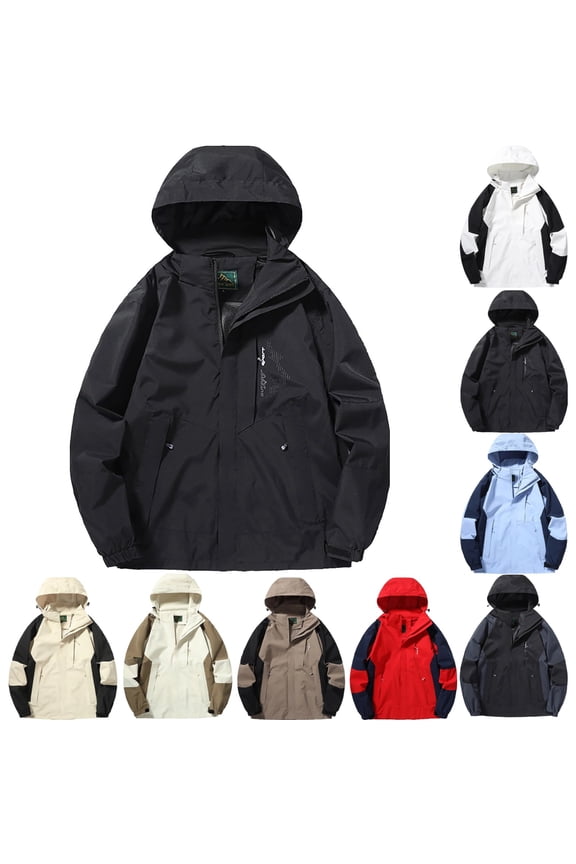 Big and Tall Wind Breaker Jackets Mens M-5XL Windproof Fall Jacket Casual Breathable Hooded Men's Lightweight Jackets Adjustable Neckline Spring Travel Running Coats, Black 3XL