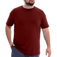 thumbnail image 1 of Zimjoy Big and Tall Men's Short Sleeve Tees Plus Size Tshirts Crew Neck Loose Solid Color Summer Casual Basic Tops Deep Red XL, 1 of 4