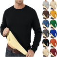 thumbnail image 1 of Zimjoy Black Crewneck Sweatshirt for Men Thermal Sherpa Lined Sweatshirts Men Long Sleeve Basic Thick Winter Sweater Casual Heavyweight Fleece Sweater, Black L, 1 of 7