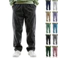 thumbnail image 1 of Zimjoy Black Pants Men Corduroy Elastic Waist Wide Leg Casual Pant Loose Fit Mens Baggy Sweatpants Drawstring Camo Pants Fashion Pant with Pockets, Black L, 1 of 4