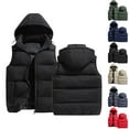 thumbnail image 1 of Zimjoy Black Puffer Vest for Men Windproof Thick Big and Tall Heated Vest Warm Adjustable Hooded Outdoor Vests Casual Lightweight Zip Up Mens Puffer Coat with Pockets, Black L, 1 of 7