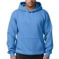 thumbnail image 1 of Zimjoy Blue Hoodie for Men Casual Loose Basic Hoodies Fleece Sweatshirts Long Sleeve Drawstring Cozy Pullover Hoodies with Pocket, Sky Blue L, 1 of 5
