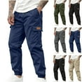 thumbnail image 1 of Zimjoy Blue Joggers Pants for Men Big and Tall Casual Work Sweat Pants Loose Fit Elastic Waist Wide Leg Joggers Clothes with Pockets, Navy L, 1 of 7
