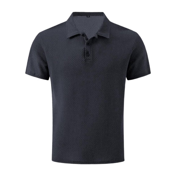 Zimjoy Breeze Polo Shirts for Men Beer Belly Wearbreeze Capri Short Sleeve Collared Textured Casual Golf Shirt Quick Dry, Dark Gray 6XL