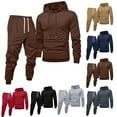 thumbnail image 1 of Zimjoy Brown Sweatsuits for Men Set Workout Mens Track Suits 2 Piece Set Casual Hoodie and Sweatpants Set Autumn Sportswear Tracksuits with Pockets, Coffee 3XL, 1 of 5