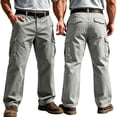 thumbnail image 1 of Zimjoy Cargo Pants for Men Ripstop Multi Pocket Breathable Trousers Relaxed Fit Outdoor Utility Pants for Fishing Construction Gray 4XL, 1 of 9