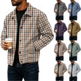 thumbnail image 1 of Zimjoy Corduroy Plaid Jacket for Men Button Down Vintage Long Sleeve Shacket Lightweight Regular Fit Western Jackets for Casual Fall Winter Yellow 2XL, 1 of 9