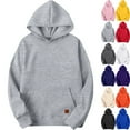 thumbnail image 1 of Zimjoy Fleece Hoodie for Men Solid Plain Casual Loose Hooded Fleece Sweatshirt with Pocket Long Sleeve Cozy Pullover Sweatshirts Outwear, Light Gray 3XL, 1 of 4