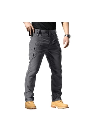 Gray Cargo Pants Men Quick-Drying Tear Resistant Tactica_l Pants Water Resistant Lightweight Hiking Pant Strechy Relaxed Fit Travel Climbing Pant with Multi Pockets, Gray M