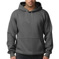 thumbnail image 1 of Zimjoy Gray Hoodie for Men Solid Plain Casual Loose Hooded Fleece Sweatshirt with Pocket Long Sleeve Drawstring Comfy Pullover Sweatshirts Outwear, Dark Gray L, 1 of 5