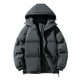 thumbnail image 1 of Zimjoy Gray Puffer Jacket Men Insulated Thick Mens Winter Jackets with Hood Big and Tall Down Jackets Lightweight Hooded Jacket for Travel Ski, Dark Gray 3XL, 1 of 7