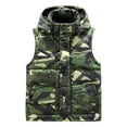 thumbnail image 1 of Zimjoy Green Puffer Vest Men Windproof Thick Big and Tall Winter Vest Warm Detachable Hooded Outerwear Vests Casual Lightweight Zip Up Puffer Coat Men with Pockets, Camouflage Green L, 1 of 4