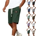 thumbnail image 1 of Zimjoy Green Shorts for Men Drawstring Elastic Waist Lounge Short Lightweight Sweat Short Men Solid Waffle Shorts, Dark Green XL, 1 of 6