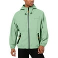 thumbnail image 1 of Zimjoy Green Windbreaker Men Waterproof Lightweight Hooded Windbreaker Jacket Casual Big and Tall Full Zip Jackets with Zipper Pocket Golf Running Clothing, Mint Green XL, 1 of 4