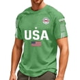thumbnail image 1 of Zimjoy Independence Day Men's Waffle T Shirts Patriotic Crew Neck Short Sleeve T-shirts Flag Graphic Tee Shirts forA merica 250 Anniversary, Green L, 1 of 4