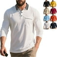 thumbnail image 1 of Zimjoy Long Sleeve Shirts for Men Casual Quick Dry Performance Collared Shirt Big and Tall Henley Polo Shirts Lightweight Button Down Fall Classic Collared Golf Shirt with Pocket, White L, 1 of 6