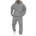 thumbnail image 1 of Zimjoy Men Sweatsuits Sets Athletic Track Suits Mens Casual Sweatshirt and Sweatpants Set Autumn Outfits with Pockets, Gray M, 1 of 8