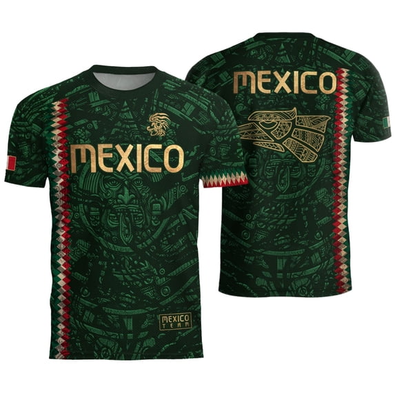 Zimjoy Men's 2026 Mexico Jersey Shirts Mexican Soccer Jerseys for Men Short Sleeve Crew Neck Athletic Soccer T Shirts Dark Green M