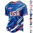 thumbnail image 1 of Zimjoy Men's 2026 USA Soccer Jersey Crewneck Short Sleeve Country Team Fan International Football Shirt Retro Streetwear Top Blue L, 1 of 5