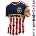 thumbnail image 1 of Zimjoy Men's 2026 USA Soccer Jersey Crewneck Short Sleeve Country Team Fan International Football Shirt Retro Streetwear Top Deep Red L, 1 of 5